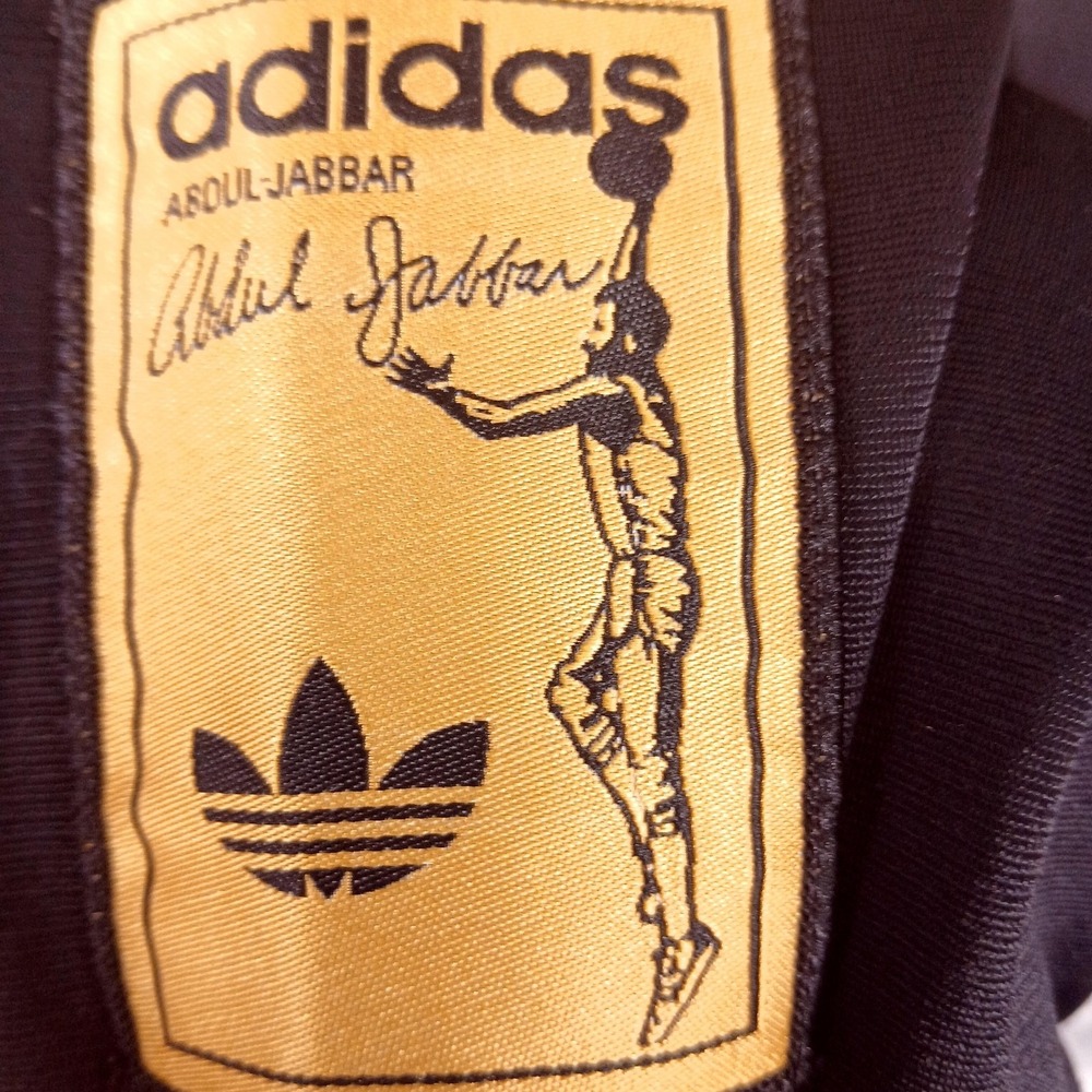 Adidas Skyhook Abdul Jabbar Track Jacket Mens L Black‎ Gold Retro 2005 Vintage - Picture 3 of 13